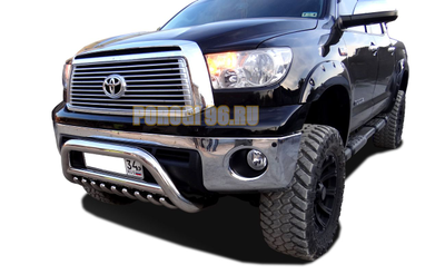Защита переднего бампера скоба низкая+акула d76/60/42 для Toyota Tundra (2007-2013)