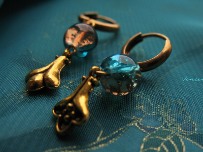 Серьги в стиле греческих украшений - "Золотые лилии"