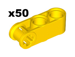 Technic, Axle and Pin Connector Perpendicular 3L with 2 Pin Holes, Yellow (42003 / 4175441 / 4200324 / 6273711)