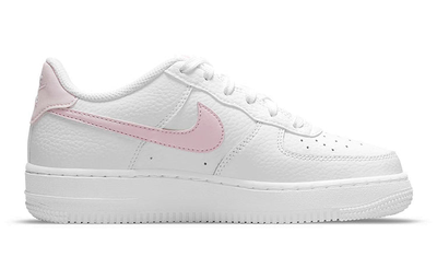 Кроссовки Nike Air Force 1 Low (GS) White Pink Foam  бело-розовые вид сбоку