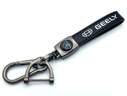 Премиум кожаный брелок с логотипом GEELY
