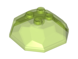 Rock 4 x 4 Octagonal Boulder, Top, Trans-Bright Green (30293 / 6299470)