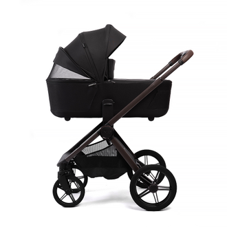 Коляска 2в1 Peppy Monaco Thermo 2026, Black (Черный) рама Коричневая