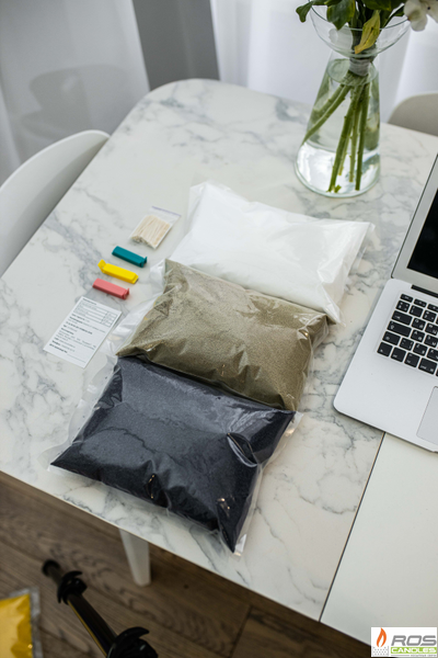 Набор цветных свечей: чёрные "Графит" - 1кг; зеленые "Оливка" - 1кг; белые "Бизнес" - 1кг