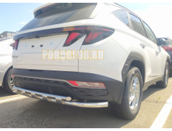 Защита заднего бампера с перемычками d60/42 для Hyundai Tucson 2021-