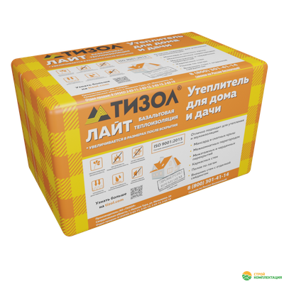 Утеплитель ТИЗОЛ EURO-ЛАЙТ 40 1000х600х100 мм (8 шт; 0,48 куб.м.)