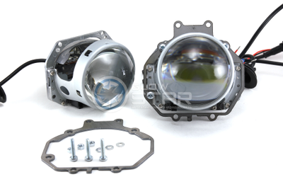 Комплект Biled Hella 3R Professional с рамками для замены штатных ксеноновых / галогенных линз автомобиля Mitsubishi Pajero 4 (2006 - 2014) на светодиодные