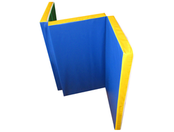 Мат гимнастический сине-жёлто-зелёный 1,5х1,0х0,06 м складной, 2 сложения купить в Воронеже