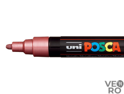 Акриловый Маркер Uni POSCA PC-5M 1,8-2,5мм, овальный наконечник, красный металлик