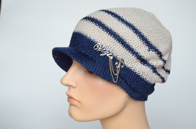 Кепка сине бежевая женская Vizio Италия 5038 фото