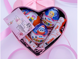 Подарочная коробка малое сердечко розовое