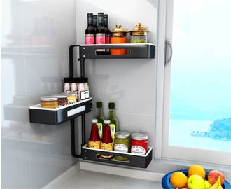 3-х уровневая настенная алюминиевая поворотная полка Storage Organizer ...