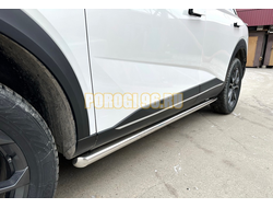 Защита  штатного порога Папа Тюнинг d53 для HAVAL F7 2024-