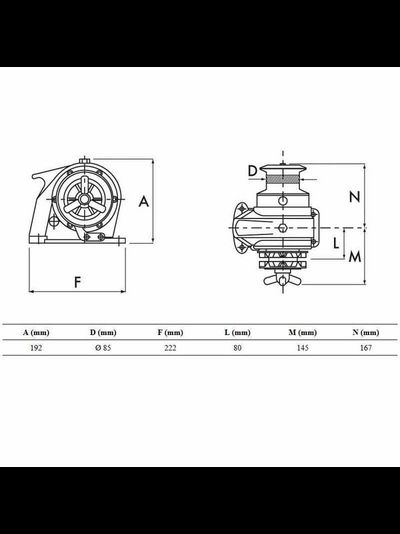 Лебедка якорная &quot;ROYAL&quot; для лодок длиной до 12 метров, ручная, цепь 6мм