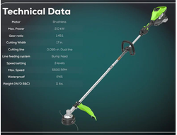 Триммер аккумуляторный Greenworks ST161S