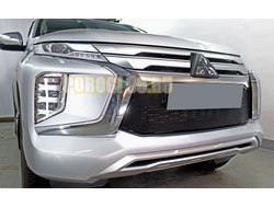 Защита радиатора Mitsubishi Pajero Sport 2021- black низ PREMIUM