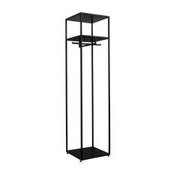 (ВЕШП 21) Вешало пристенное с двухсторонним прямым кронштейном, с 2-мя полками и подиумом