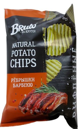Бруто Ребрышки Барбекю чипсы из картофеля, в упаковке 120 гр.