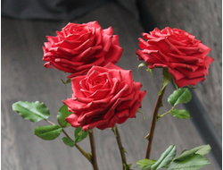 Красные розы "RED" из полимерной глины.