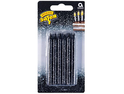 Свечи для торта  черные блеск 12 шт