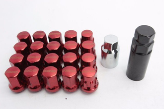 Комплект гаек Rays конус 12*1,25 красный HEX 17