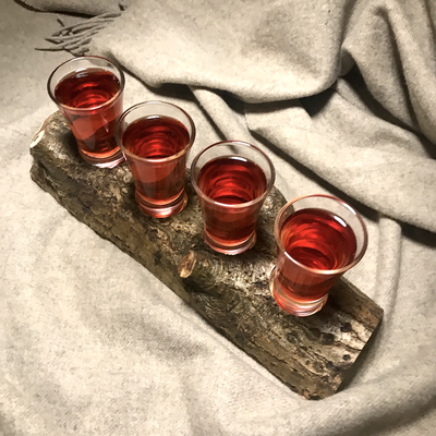 сет для рюмок из ствола дерева