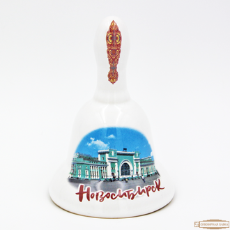 Колокольчик керамический большой «Театр оперы и балета + ЖД вокзал» Новосибирск