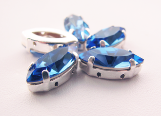 Наветт 7Х15 мм цвет Sapphire #116, оправа Серебро