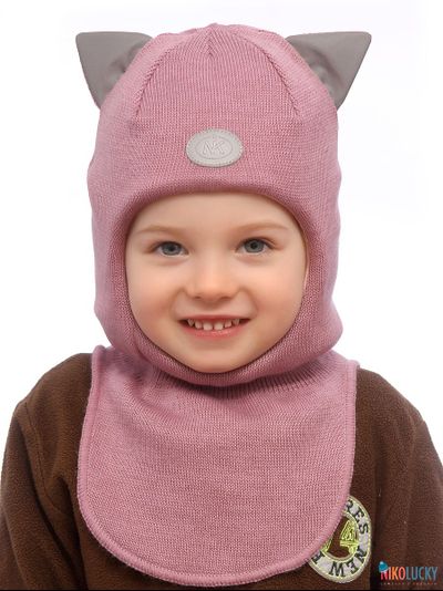 Шапка-шлем &quot;Cat&quot;   22101-03, цвет бледно-розовый р. 50-52