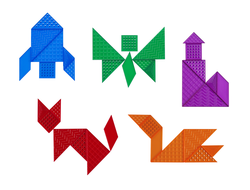 Танграм тактильный (35 дет), полупрозрачный.