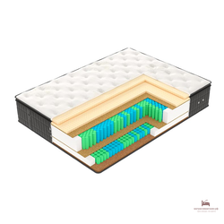 матрас Х6  ВЕГАС  Multipocket (Высокий матрас умеренной средней жесткости на основе двух ярусов пружинных блоков.Топпер матраса выполнен из мягкого, но упругого латекса.Модель создана для тех, кто предпочитает классику премиального уровня (модификация 1)