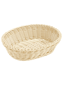 Корзина для хлеба овальная 25*16*6 см. бежевая полиротанг
