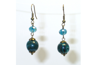 серьги имитация малахита из полимерной глины