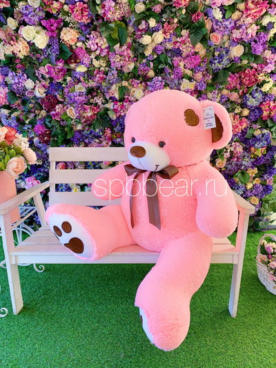 Большой плюшевый мишка 150 см розовый Тони