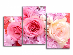 Модульная картина "Жемчужные розы"