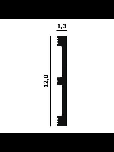 Плинтус напольный Перфект Plus P84, из дюрополимера, влагостойкий, под покраску, 2 метра