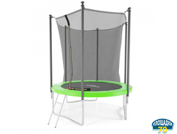 Батут с защитной сеткой DFC JUMP4FUN 6 ft зеленый с лестницей