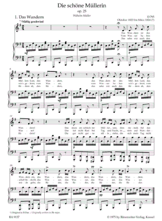 Schubert, Franz Die schöne Müllerin op.25 D795 für Gesang (tiel) und Klavier praktische Ausgabe