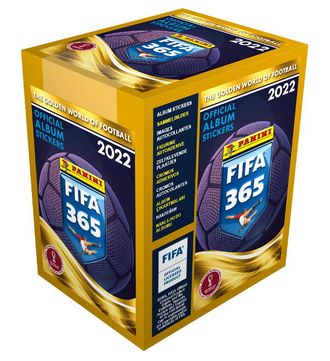 Коробка (бокс) наліпок (стікерів, наклейок) Panini (Паніні) FIFA 365 2022 (ФІФА 365 2022) (50 пакетів по 5 наліпок)