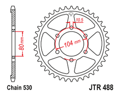 Звезда ведомая (44 зуб.) RK B6829-44 (Аналог: JTR488.44) для мотоциклов Kawasaki