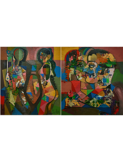 Дуэт. Диптих. 2017. Холст, масло. 90х160