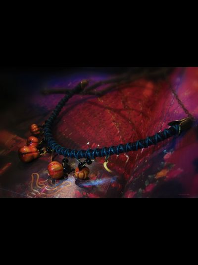 "Время Самайна", комплект украшений (серьги и колье) с тыквами к Хэллоуину