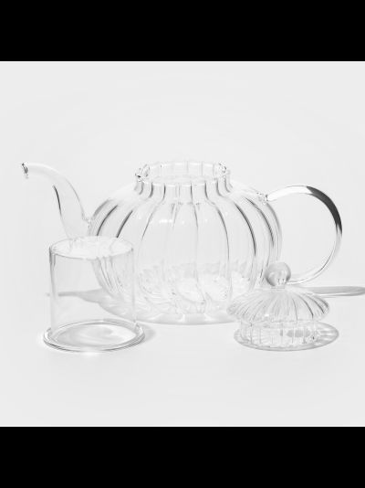 Чайник со стеклянной крышкой и со стеклянной колбой