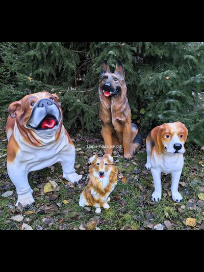 КОЛЛИ - садовая фигура 35*21см  1,3кг   экологичный полистоун Россия  1877/012210* Не боится влаги и перепадов температур.