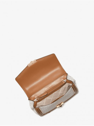 Сумка Michael Kors Soho белая с коричневым