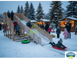 Детская деревянная зимняя горка "IgraGrad Snow Fox", скат 5,9 м