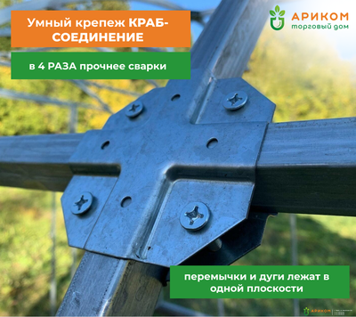 Теплица «Ариком Премиум» (оцинкованный каркас 20х40 мм, шаг дуги 0,65 метр)