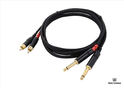 Картинка кабеля Cordial CFU 1.5 PC RCA—джек моно 6.3мм male