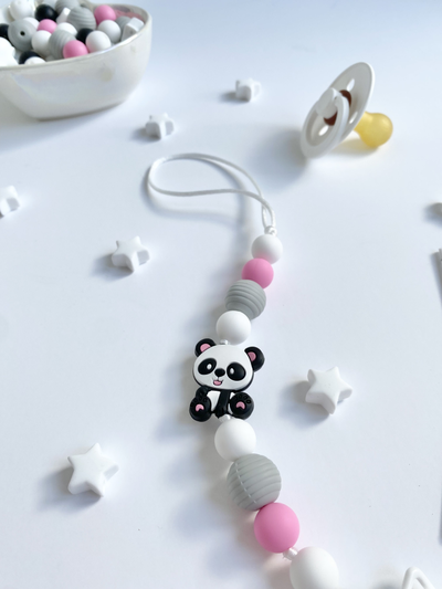 Держатель для пустышки ПАНДА розовые ушки
