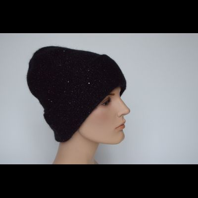 Черная женская шапка с отворотом Vizio Италия 8058 CRY